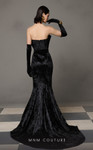 MNM Couture N0631 Dramatic Velvet Strapless Fitted Dress