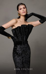 MNM Couture N0631 Dramatic Velvet Strapless Fitted Dress