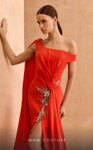 MNM Couture V02029 Asymmetrical One-shoulder Sleeves Dress