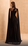 MNM Couture V02037 Crepe Cape Sleeves High Neck Long Dress