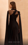 MNM Couture V02037 Crepe Cape Sleeves High Neck Long Dress