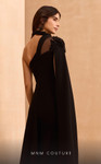 MNM Couture V02037A Crepe Embroidery Asymmetric Neck Dress