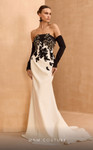 MNM Couture V02038 Crepe Sequins Floral Embroidery Dress
