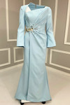 MNM Couture V02055 Crepe Sleek Long Sleeve Long Fitted Dress