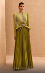 MNM Couture V06941 Satin Beaded High Neck Long Sleeve Dress