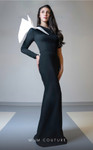 MNM Couture V07245 Rayon Crepe Asymmetric Neckline Dress