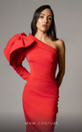 MNM Couture V07245 Rayon Crepe Asymmetric Neckline Dress