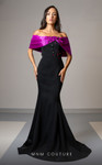MNM Couture V07388 Straight-Across Neckline Cap Sleeve Dress