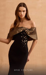 MNM Couture V07388 Straight-Across Neckline Cap Sleeve Dress