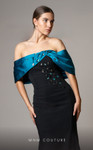 MNM Couture V07388 Straight-Across Neckline Cap Sleeve Dress