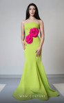 MNM Couture V07548 Rayon Crepe Flower Strapless Fitted Dress