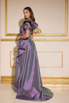 Terani Couture 252E5148 Taffeta Asymmetrical Neck Long Dress