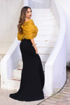 Terani Couture 252E5181 Crepe Asymmetrical Neck Long Dress