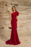 Terani Couture 252E5514 Stretch Satin One Shoulder Cap Dress
