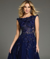 Jovani 37070 Lace Floral Embroidered Cap Sleeve Long Gown