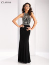 Clarisse 2807 Illusion Decolletage Illusion Halter Neck Gown