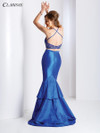 Clarisse 3488 Taffeta Halter Neck Sleeveless Two-Piece Dress