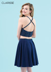 Clarisse 3958 Beaded Top Scoop Neck Two Piece Short Dress