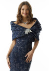 Morilee MGNY 73017 Satin Brocade Strapless Fit & Flare Gown