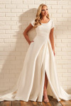 Modest by Mon Cheri MOD1807 Mikado Scoop Neck Wedding Dress