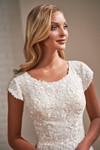 Modest by Mon Cheri TR22173 Sequin Lace Tulle Wedding Dress