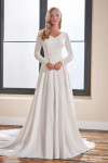 Modest by Mon Cheri TR22175 Crepe Long Sleeve Wedding Dress