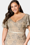 Ivonne D by Mon Cheri 220D21 Embroidery Ruffle Sleeve Dress