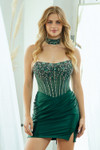 Amelia Couture 2130S Beaded Scoop Neck Strapless Short Dress
