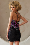 Amelia Couture 7054S Sequin Floral Embroidered Short Dress
