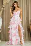 Amelia Couture 2060 Print Sweetheart Bodice Strapless Dress