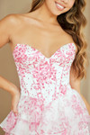 Amelia Couture 2060 Print Sweetheart Bodice Strapless Dress
