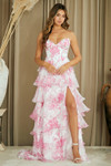 Amelia Couture 2060 Print Sweetheart Bodice Strapless Dress