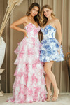 Amelia Couture 2060 Print Sweetheart Bodice Strapless Dress