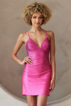 Amelia Couture 3100S Jersey V-neck Sleeveless Short Dress