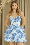 Amelia Couture 2069S Tiered Ruffles Strapless Short Dress