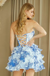 Amelia Couture 2069S Tiered Ruffles Strapless Short Dress