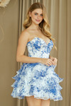 Amelia Couture 2069S Tiered Ruffles Strapless Short Dress