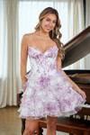 Amelia Couture 2069S Tiered Ruffles Strapless Short Dress