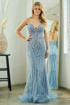 Amelia Couture 2132 Tulle Pearl Beaded Sleeveless Long Dress