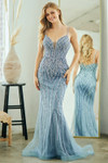 Amelia Couture 2132 Tulle Pearl Beaded Sleeveless Long Dress