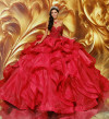 Princesa by Ariana Vara PR30204 Organza Beads Long Ball Gown