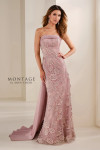 Montage by Mon Cheri M3110 Crepe Satin Curved Neck Dress