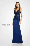 Montage by Mon Cheri M512 Crepe V-Neck Sleeveless Long Dress