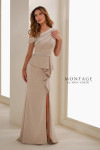 Montage by Mon Cheri M3107 Crepe Asymmetric Neck Long Dress