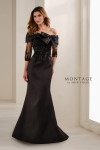 Montage by Mon Cheri M3111 Mikado Asymmetric Neck Long Dress