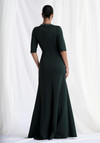 Morilee MGNY 73154 Scuba Knit Beads V-Neck Elbow Sleeve Gown