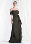 Morilee MGNY 73165 Chiffon Soft Draped Off The Shoulder Gown