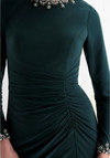 Morilee MGNY 73166 Jersey Beaded Jewel Neck Long Sleeve Gown