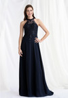 MGNY By Morilee 73177 Chiffon Illusion Halter Neck Gown