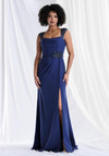 Morilee MGNY 73179 Scuba Knit Beaded Cap Sleeves A-line Gown
